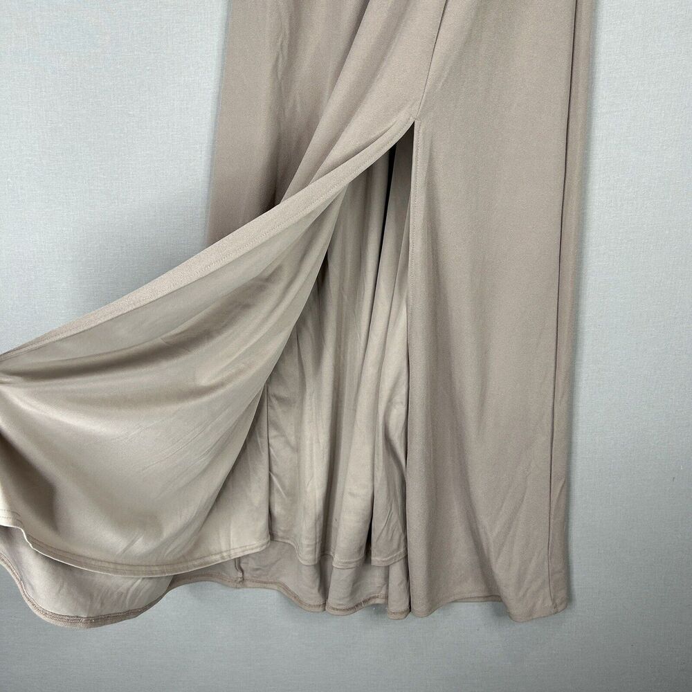 Birdy Grey Womens Dress Large Pink Cowl Flowy Side Slit Gown Formal Bridesmaid - Picture 4 of 11